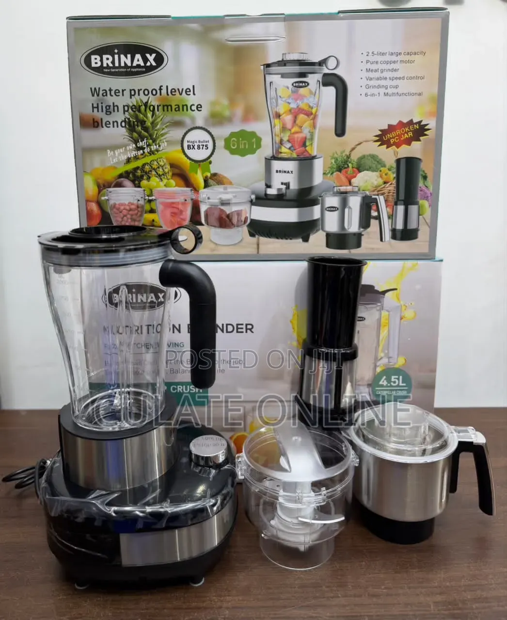 2.5ltrs Brinax 6 in 1 Waterproof Blender