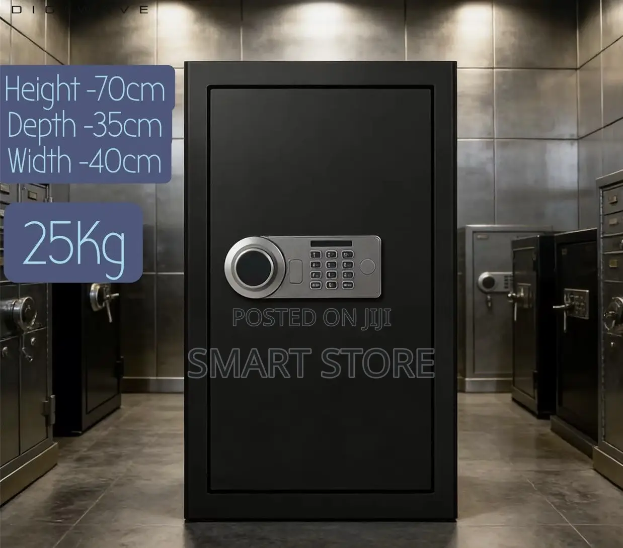 DIGIWAVE FIREPROOF DIGITAL SAFE BOX - 25KG (70cm × 40cm × 35cm)