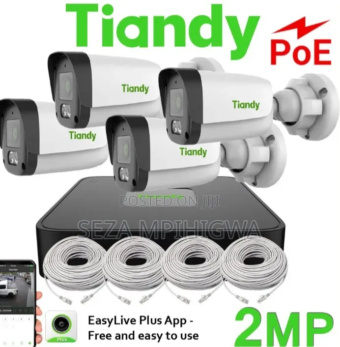 Tiandy PoE IP CCTV Camera 4 - Megapixel 2 (Full IP Kit)