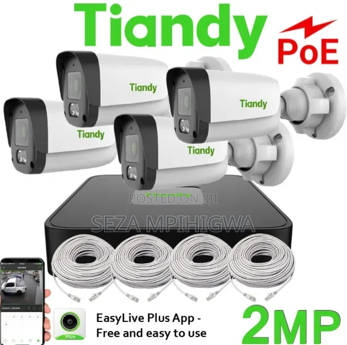 Tiandy PoE IP CCTV Camera 4 - Megapixel 2 (Full IP Kit)