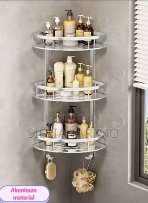 3-Tier Aluminum Bathroom Corner Shelf – Space Saving Shower Organizer