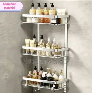3-Tier Aluminum Bathroom Corner Shelf – Space Saving Shower Organizer