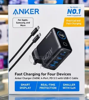 B2697KZ1 Anker Zolo Charger 140W 4port Adapter 140wUSBC1+C2+40wUSBC3