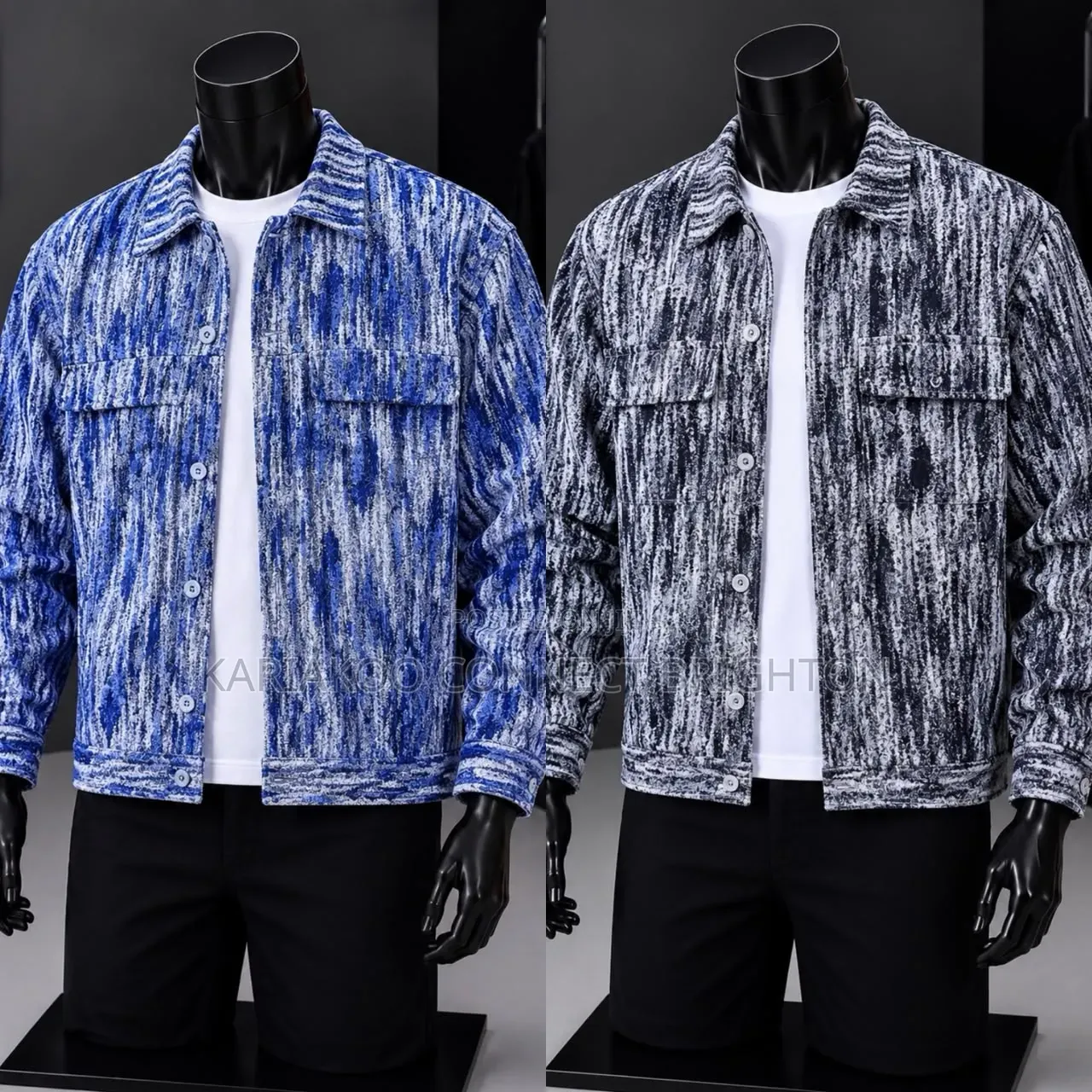 Abstract Patterned Button-Up Jacket