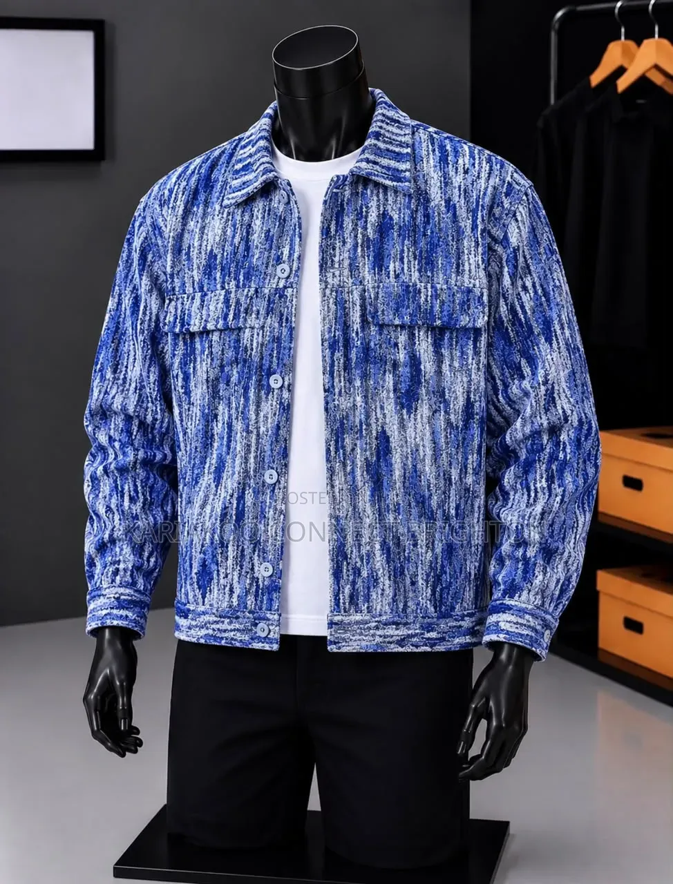 Abstract Patterned Button-Up Jacket
