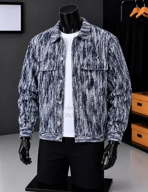 Abstract Patterned Button-Up Jacket