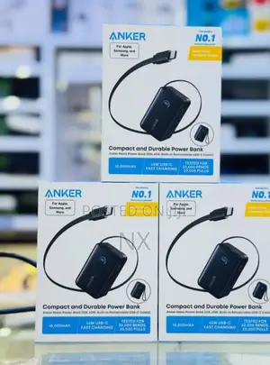 A1638 Anker Nano Power Bank 10,000mAh 45W Built-in Rectractable U SB-C
