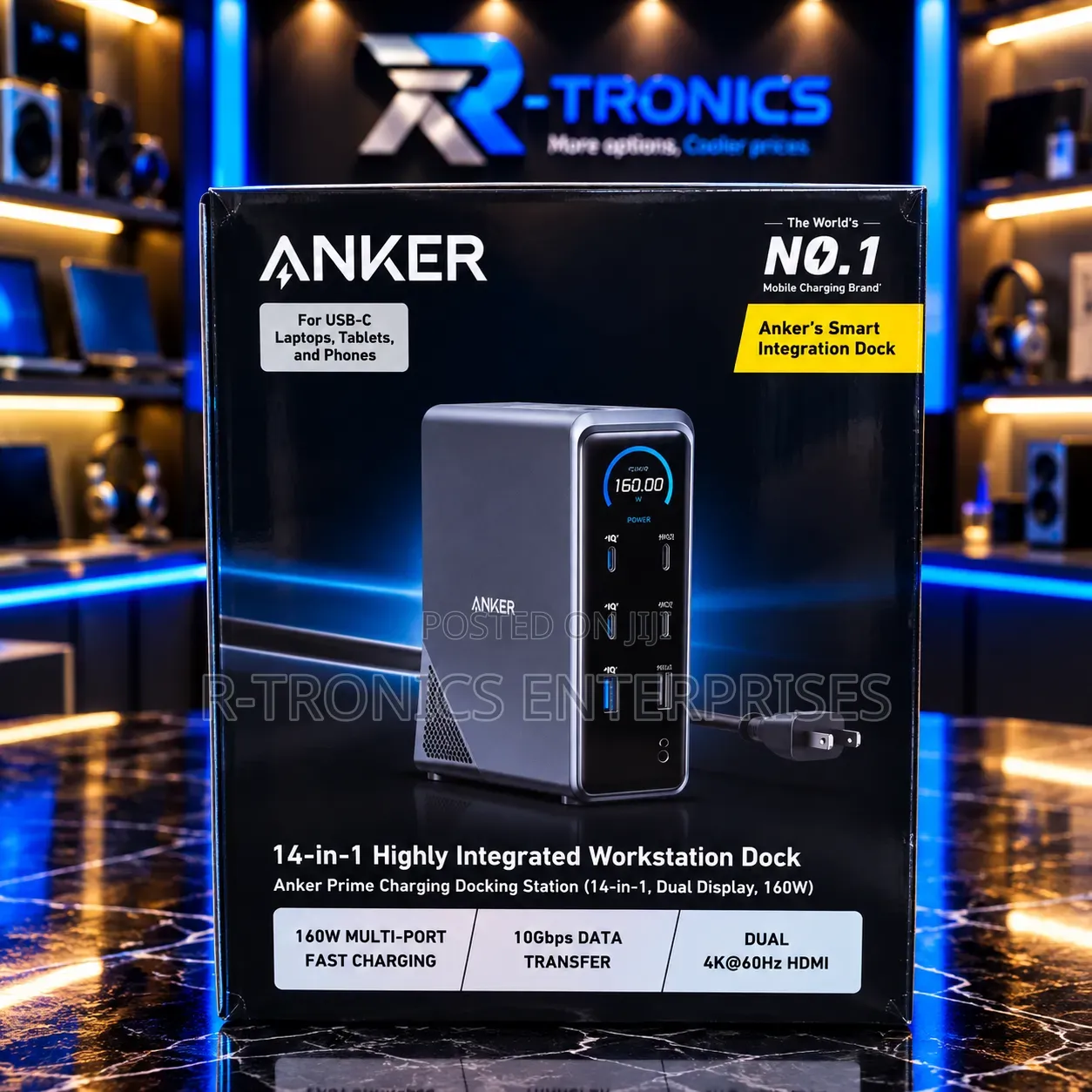 Anker Prime Charging Docking Station (14-in-1, Dual Display, 160W).