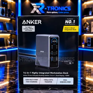 Anker Prime Charging Docking Station (14-in-1, Dual Display, 160W).