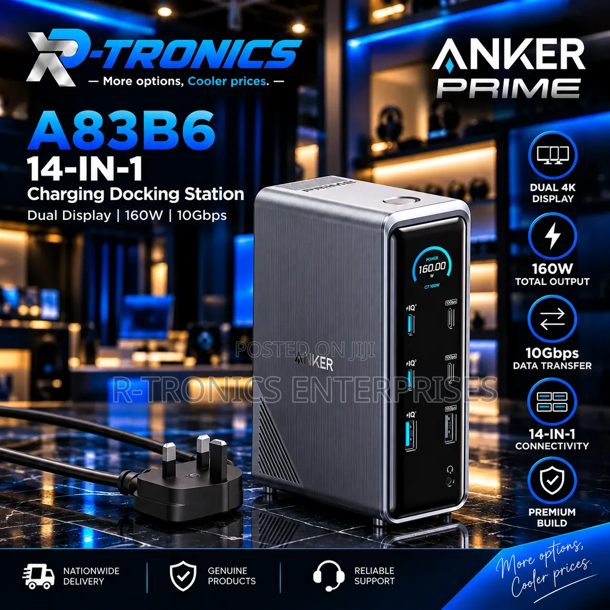 Anker Prime Charging Docking Station (14-in-1, Dual Display, 160W).