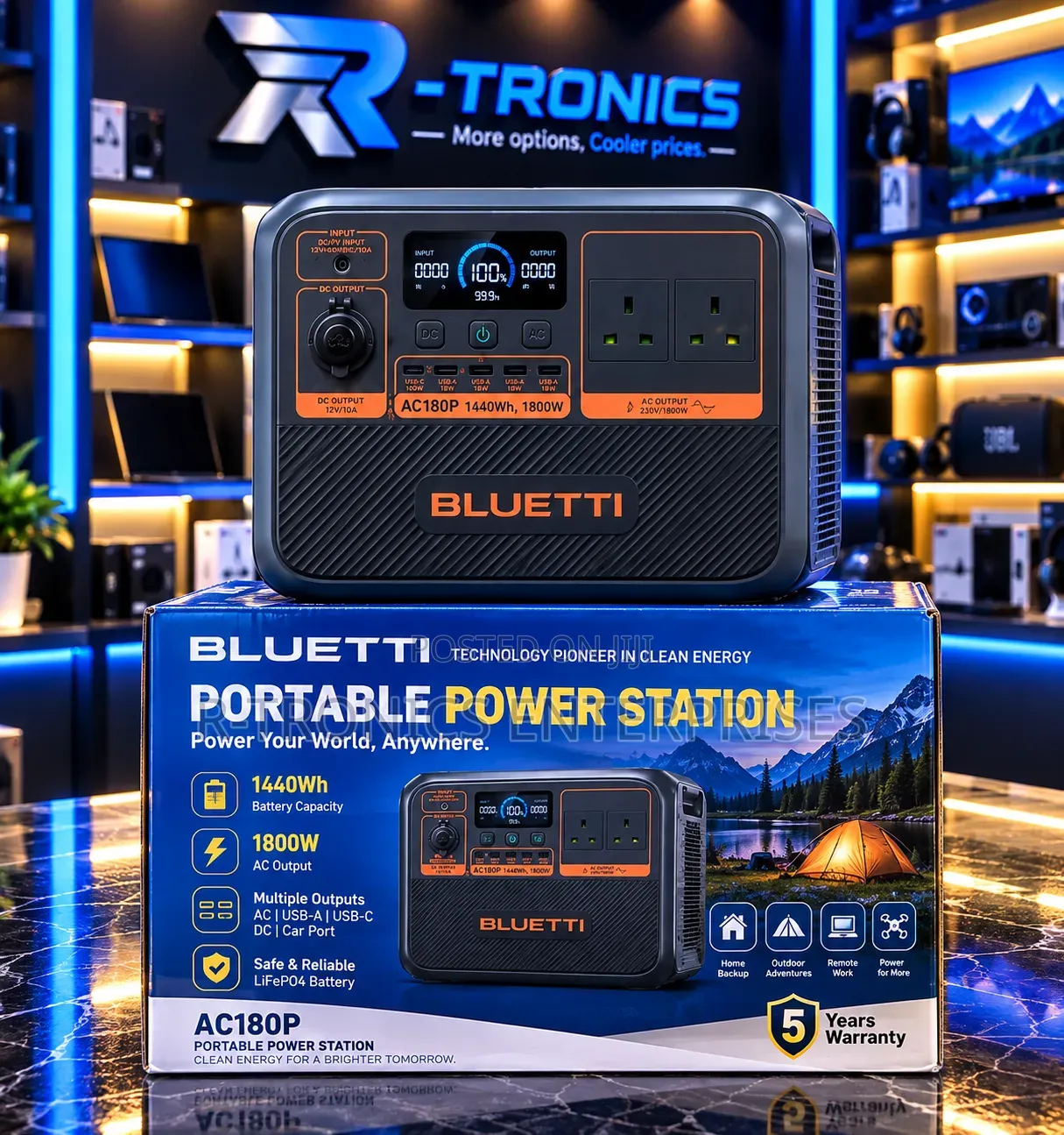 BLUETTI AC180P Portable Power Station ( 1800watts )