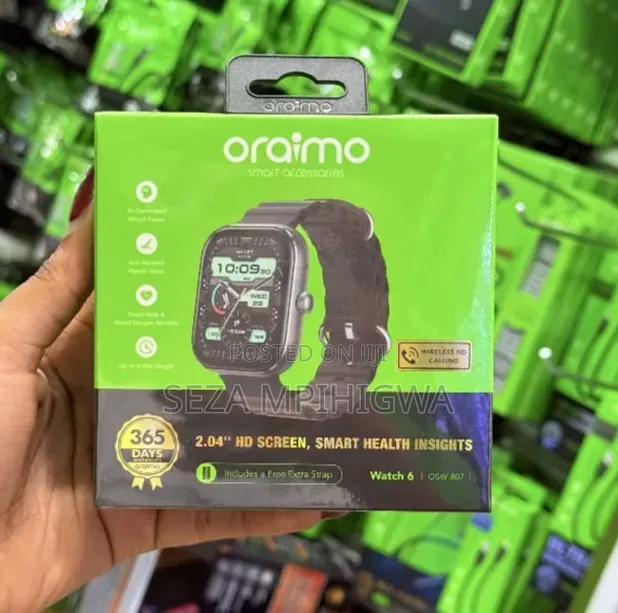 Oraimo Watch 6 (Osw-807) – Kioo Kikubwa Zaidi, Teknolojia Ya Kisasa!