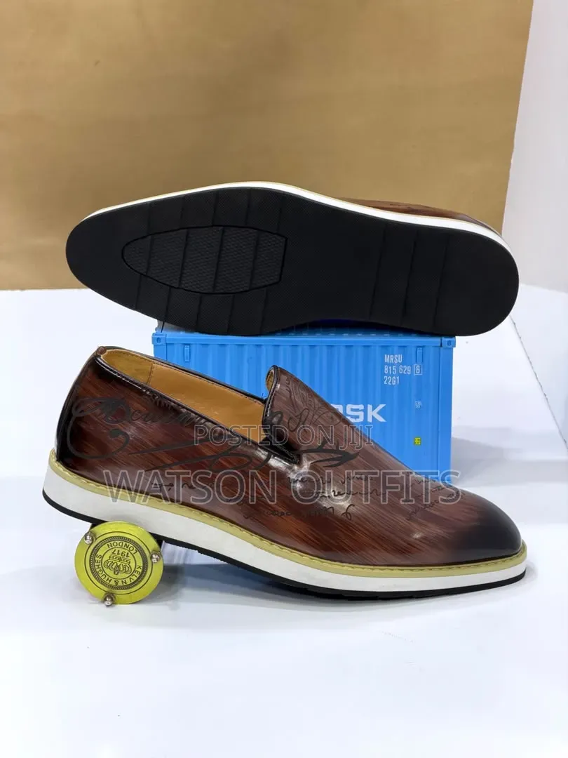 Men's Leather Shoes New Designs Berlutti Materials