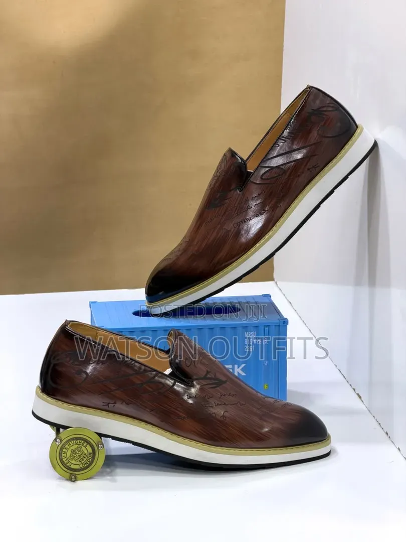 Men's Leather Shoes New Designs Berlutti Materials