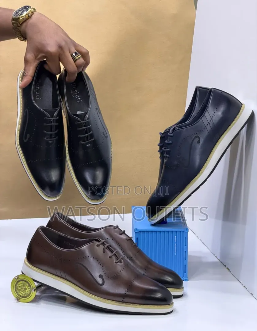 Men's Leather Shoes New Designs Berlutti Materials