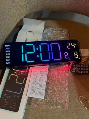 6678R Large RGB LED Digital Wall Alarm Clock (USB Wired)