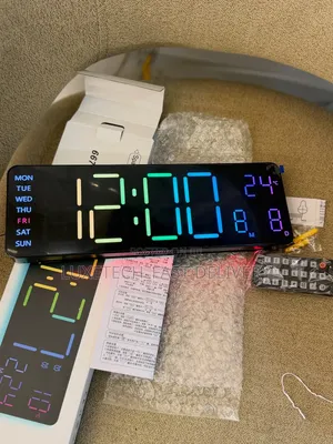 RGB LED Digital Smart Wall Clock With Remote, Alarm, Temperature, Date