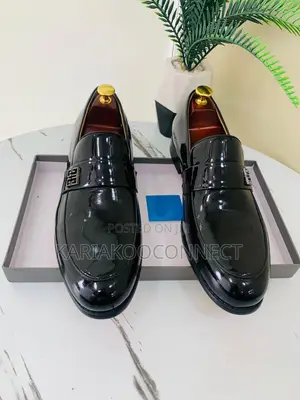 Men's Black Patent Leather Loafers