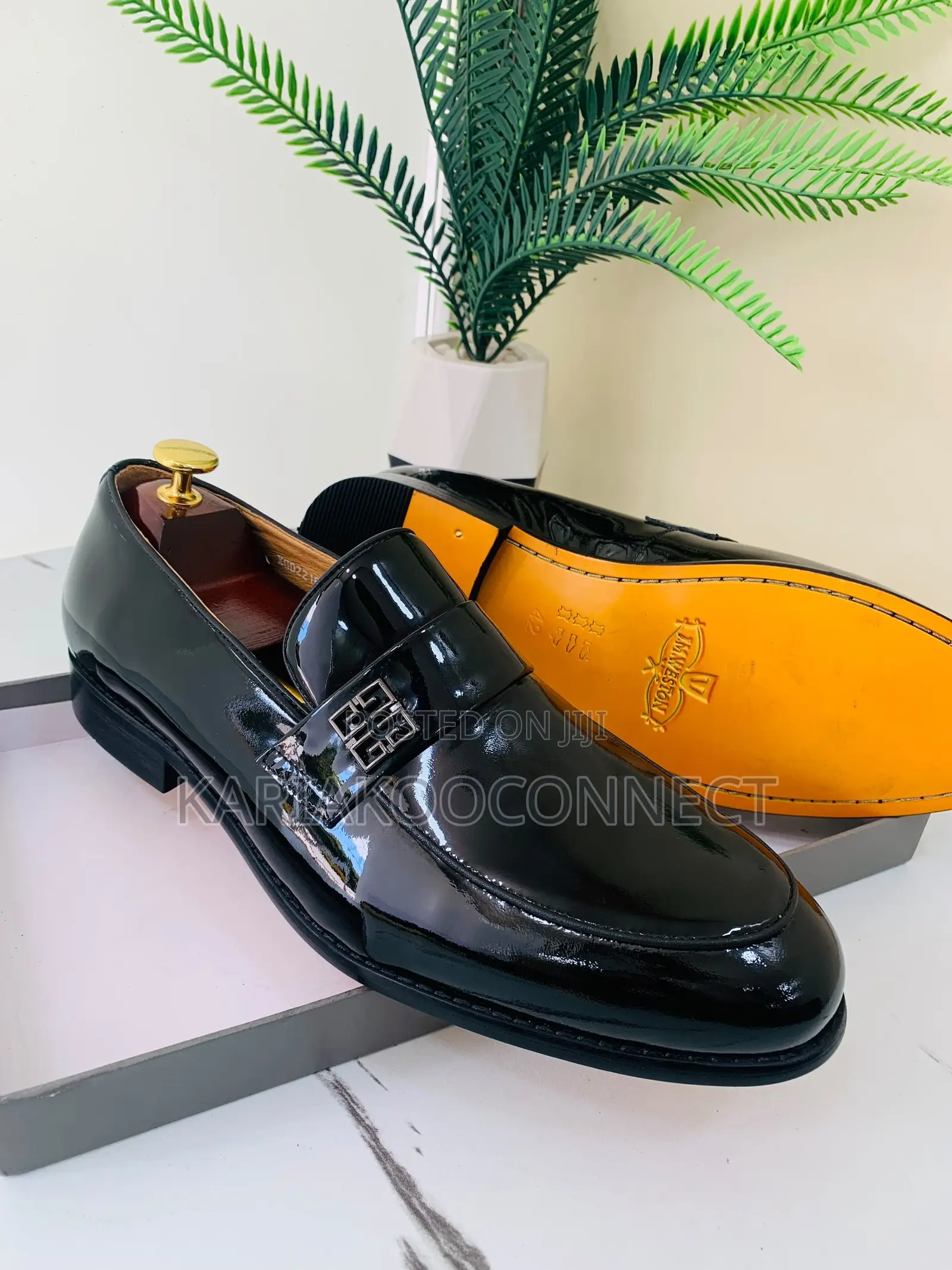 Men's Black Patent Leather Loafers