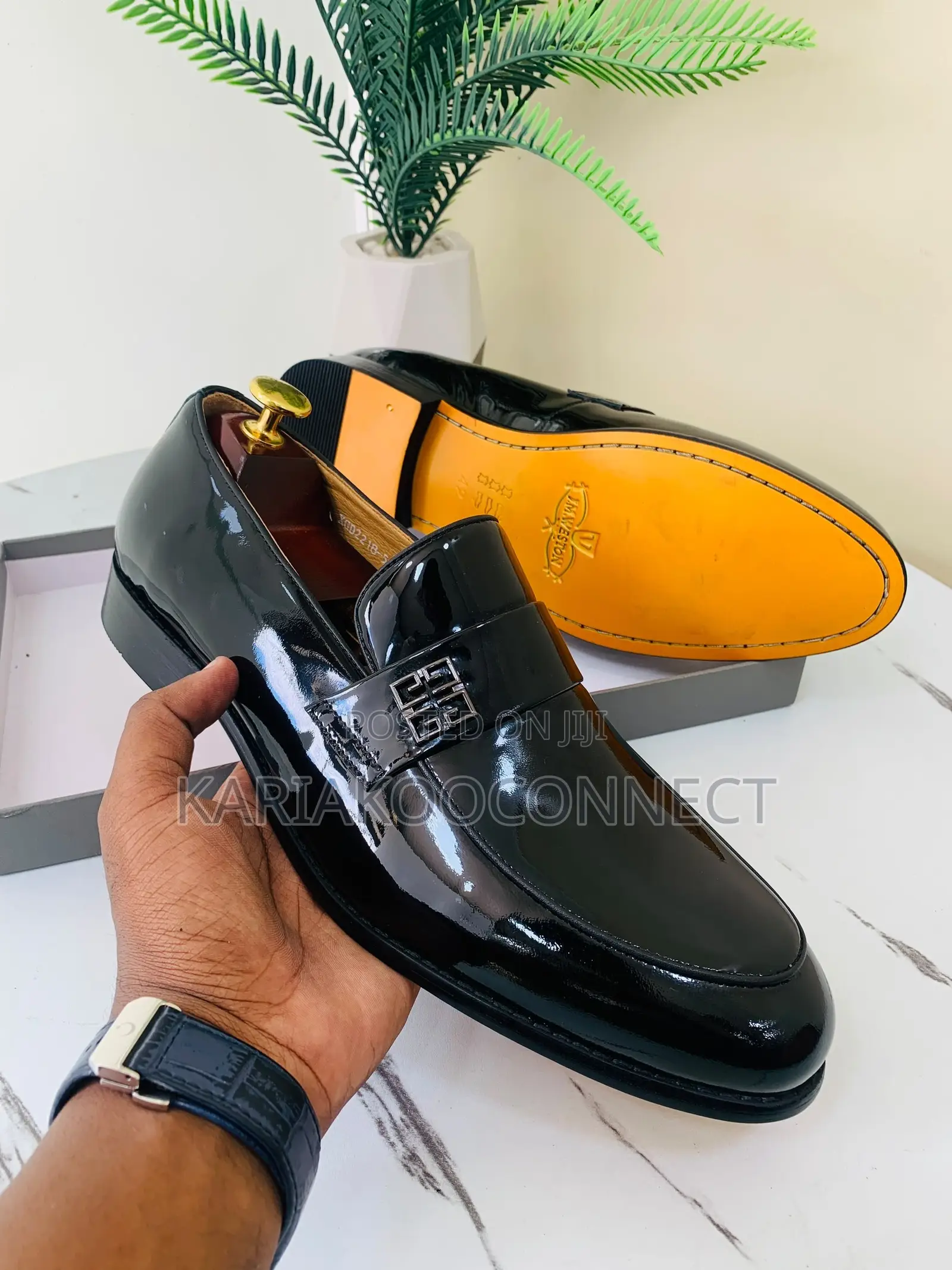 Men's Black Patent Leather Loafers