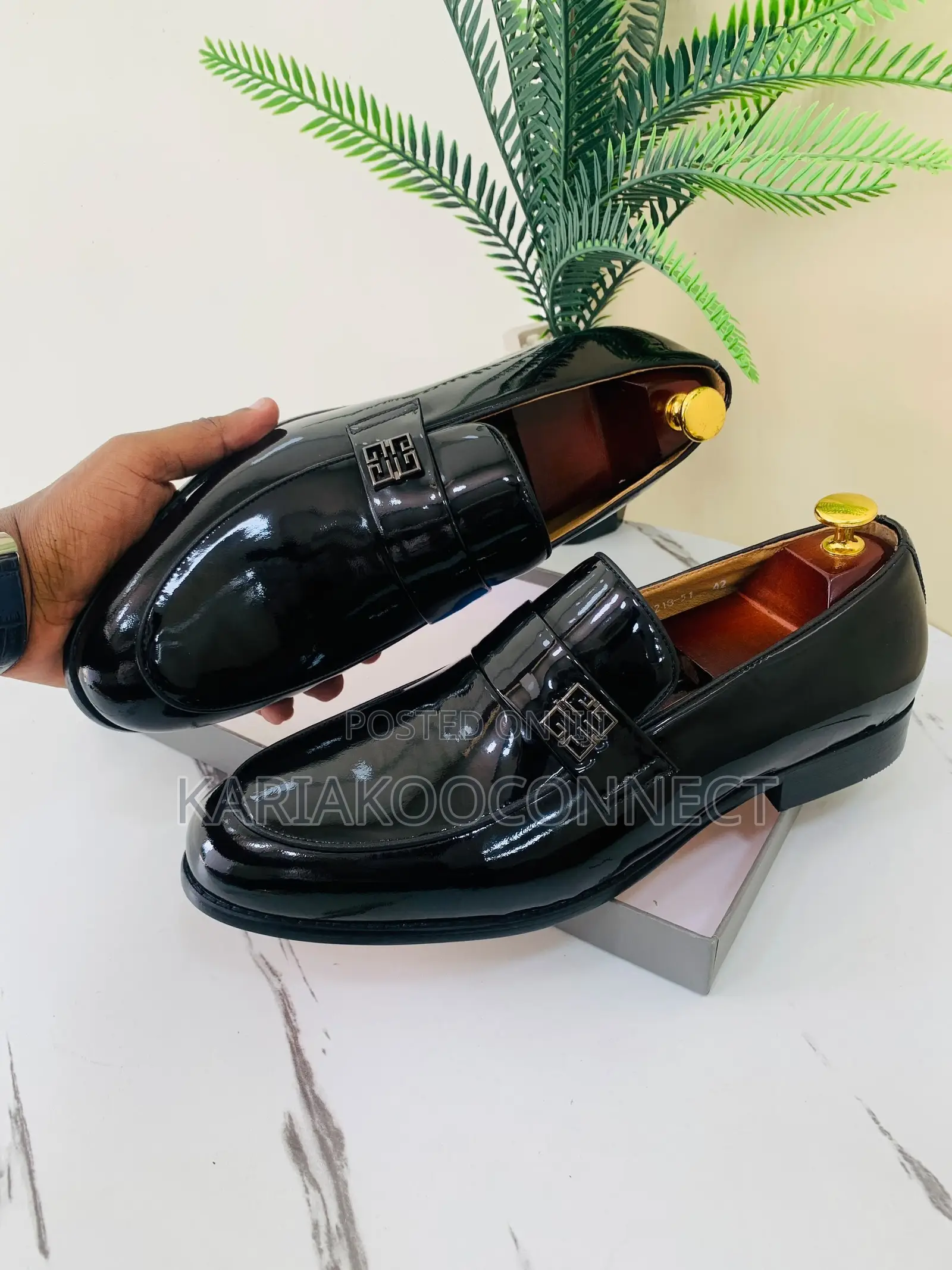 Men's Black Patent Leather Loafers