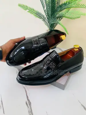 Men's Black Patent Leather Loafers