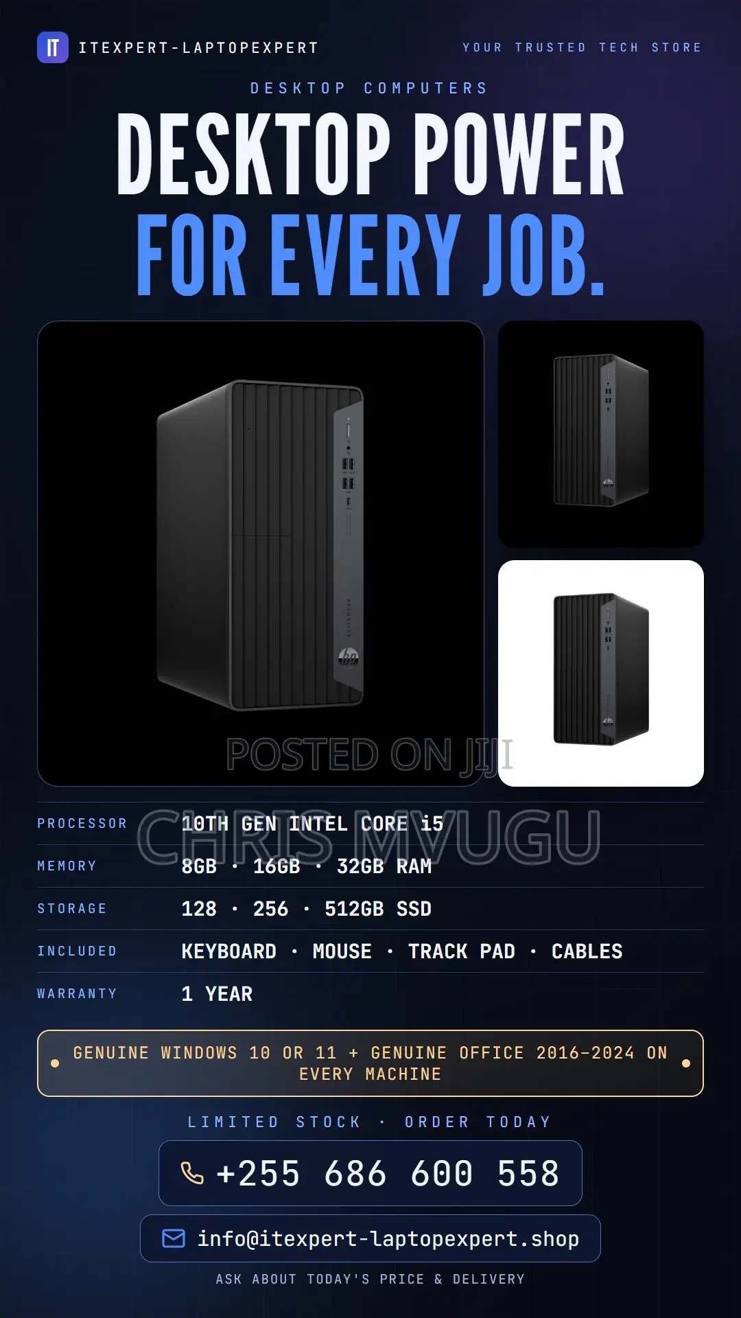 New Desktop Computer HP EliteDesk 800 8GB Intel Core i5 HDD+SSD 500GB