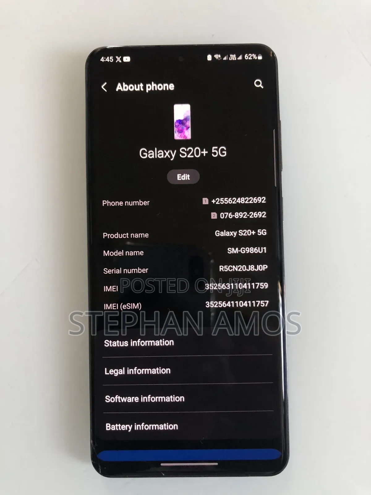 Samsung Galaxy S20+ 5G 128 GB Black