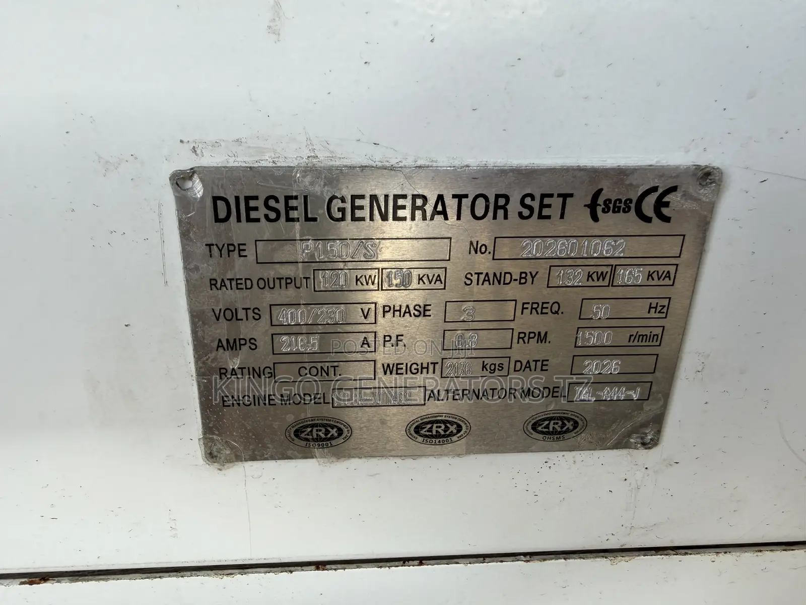 Brand New Generator Perkins 165kva