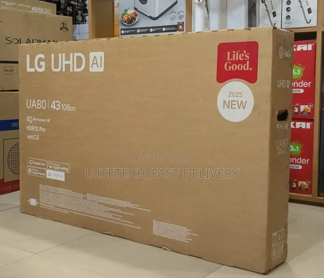 LG 43" UA80 UHD Smart TV – AI webOS 25, HDR10 Pro, Gaming Optimizer
