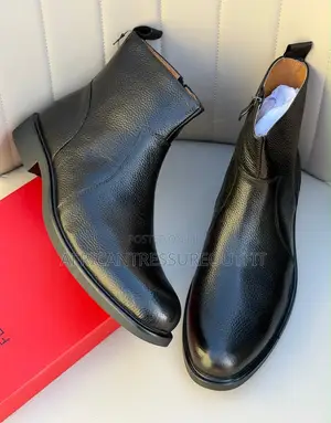 Clarks Black Dress Boots Features Side Zipper and Smooth Rounded Toe