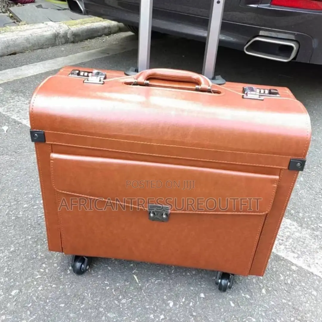 Cabin Bag Tan 4 Wheel Pilot Case Faux Leather Available | Buy Now