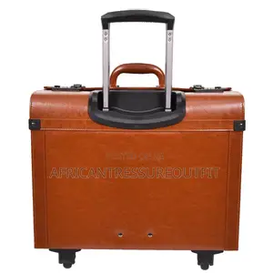Cabin Bag Tan 4 Wheel Pilot Case Faux Leather Available | Buy Now