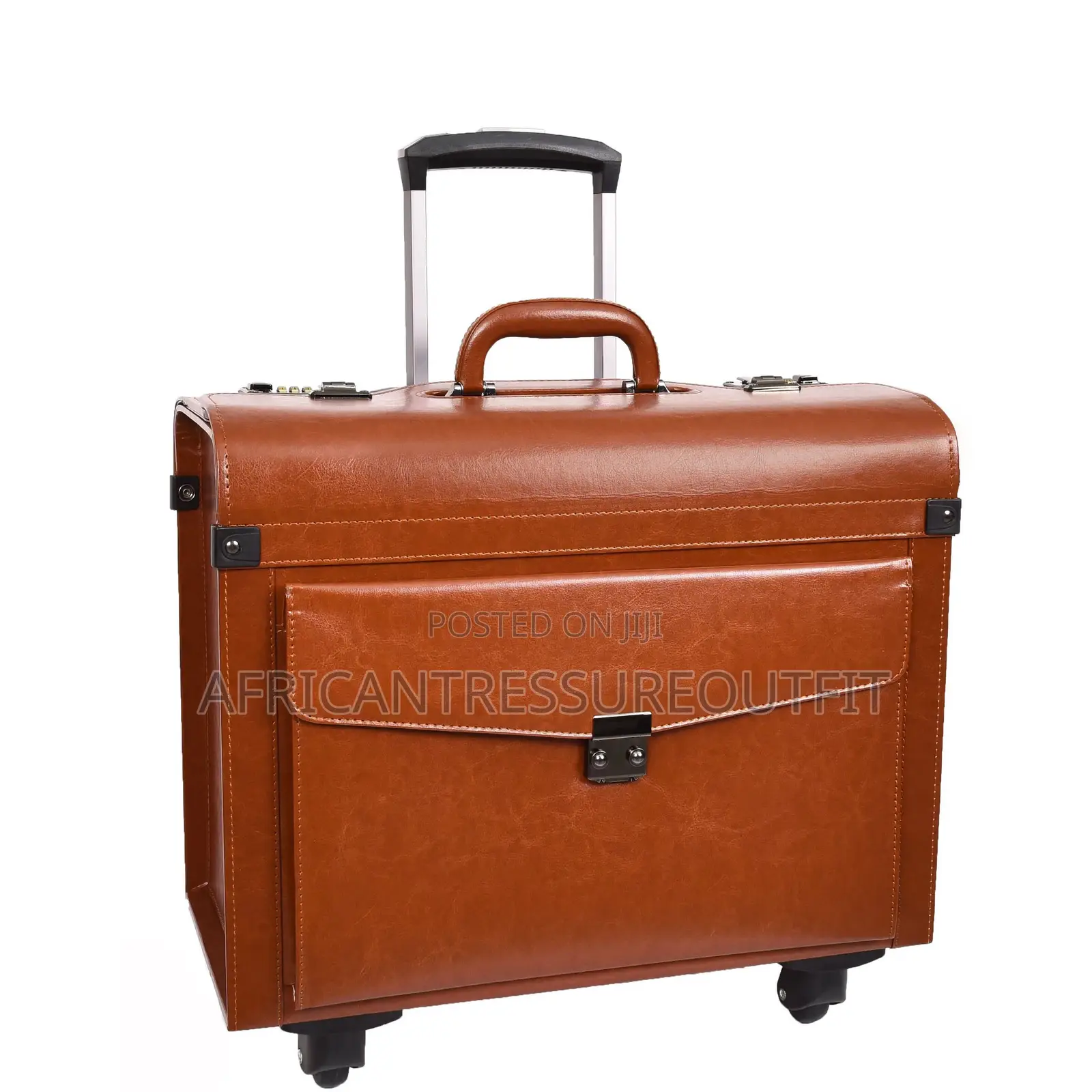 Cabin Bag Tan 4 Wheel Pilot Case Faux Leather Available | Buy Now
