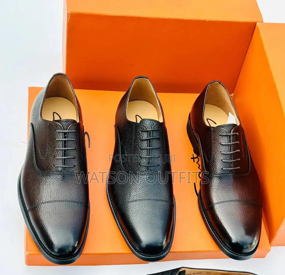 Men's Leather Shoes Rough Surface Leather Materials