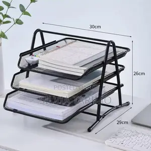 Title: 3-Tier Mesh Desktop Organizer – Office & Study Document Holder