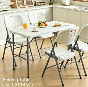 Folding Table & 4 Folding Chairs Set