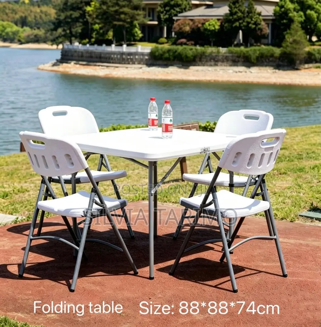 Folding Table & 4 Folding Chairs Set