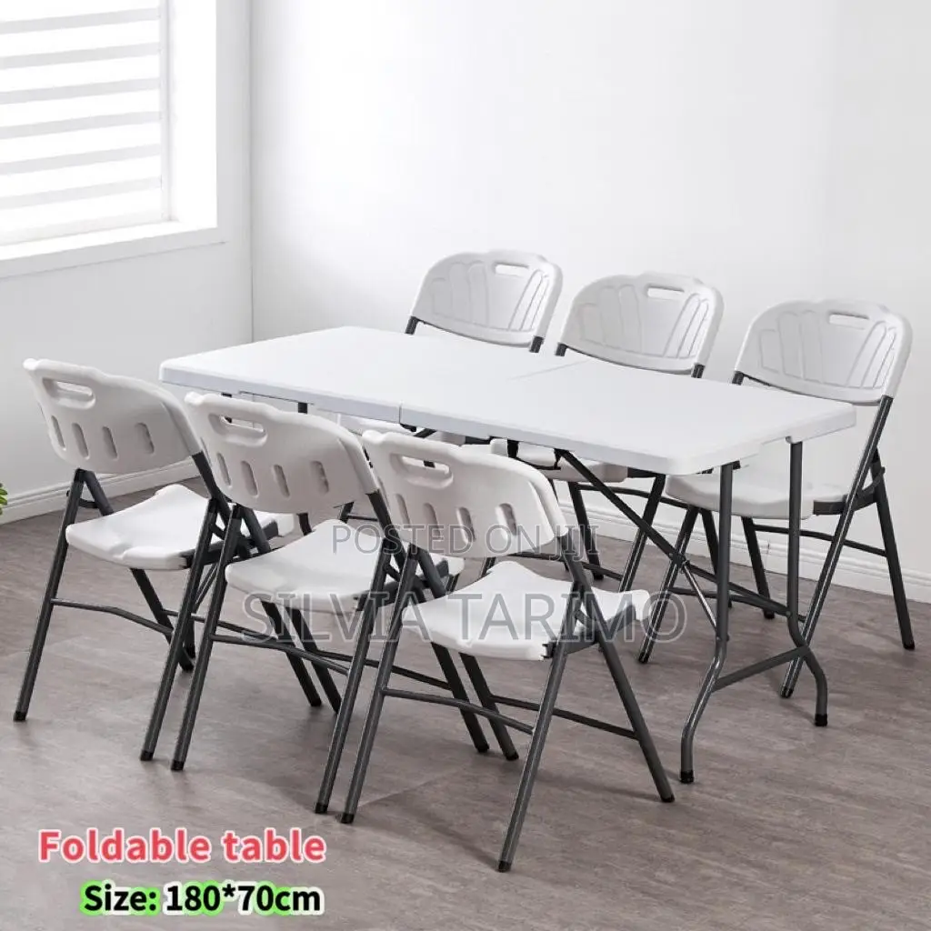 Folding Table & 6 Folding Chairs Set