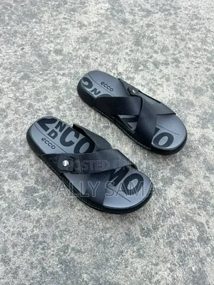 Men's Sandals Ecco Black Material Leather