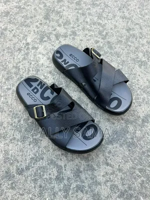 Men's Sandals Ecco Black Material Leather