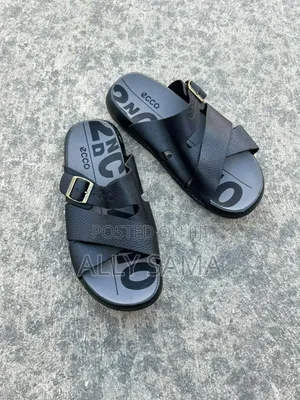 Men's Sandals Ecco Black Material Leather
