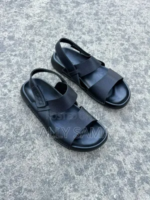 Men's Sandals Ecco Black Material Leather