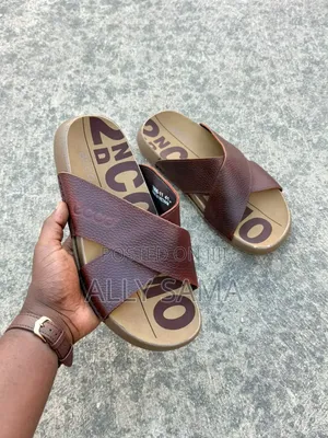 Men's Sandals Ecco Brown Material Leather