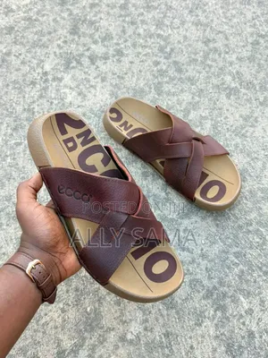 Men's Sandals Ecco Brown Material Leather