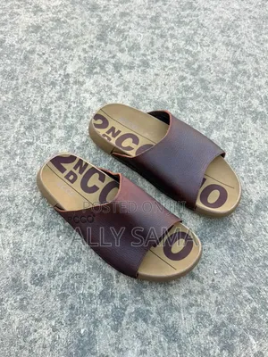 Men's Sandals Ecco Brown Material Leather