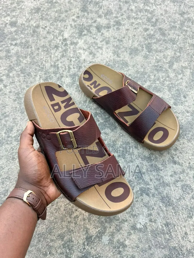 Men's Sandals Ecco Brown Material Leather