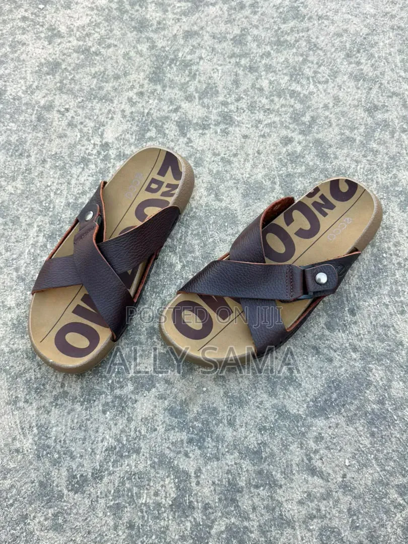 Men's Sandals Ecco Brown Material Leather