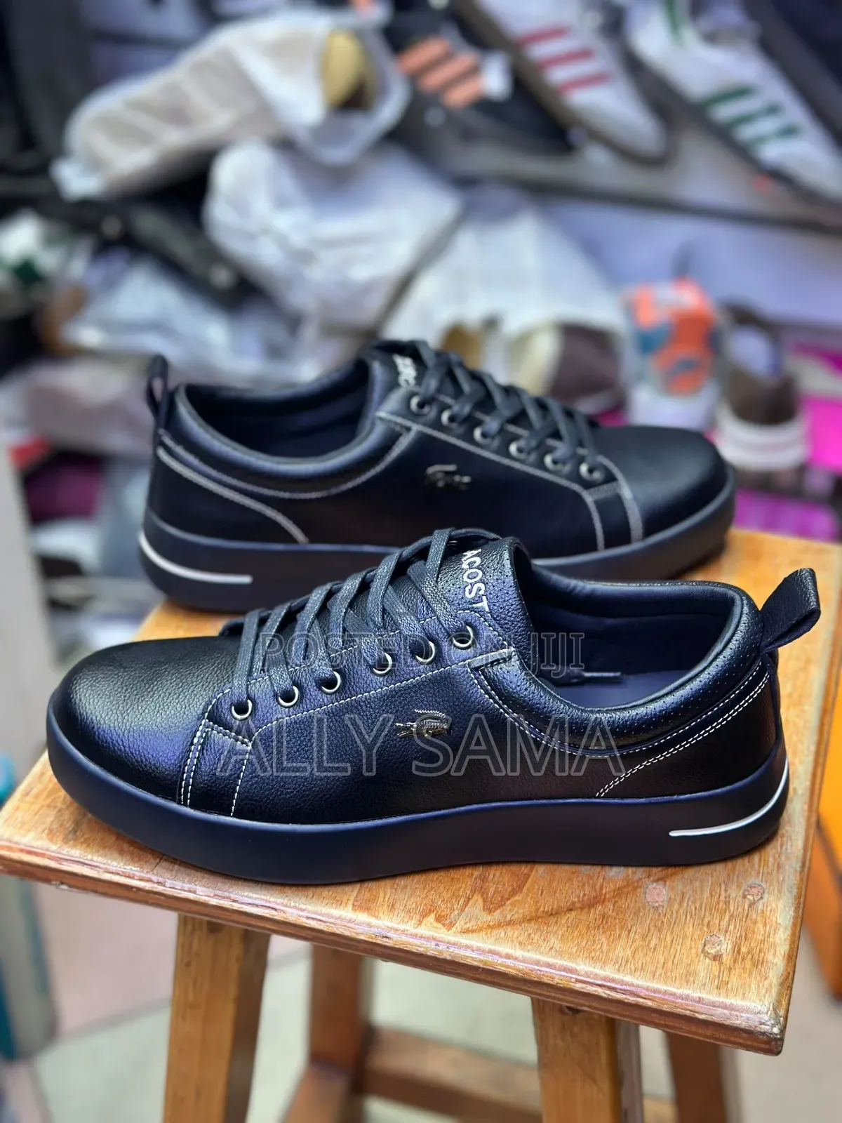 Men's Shoes Lacoste Black Material Leather
