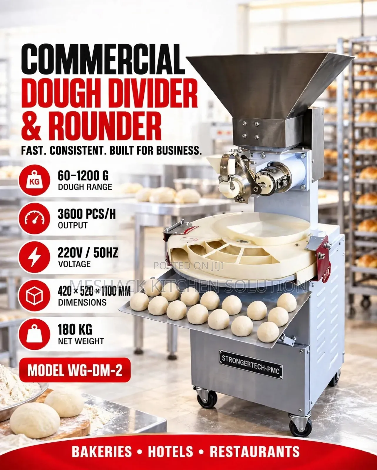 Commercial Dough Divider and Rounder